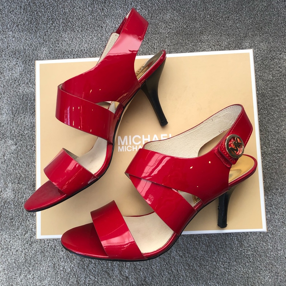 Michael Kors Joselle Red patent dress party shoes